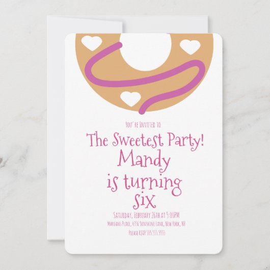 Minimale Valentijnsdag Donut Heart Birthday Kaart (Voorkant)