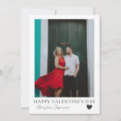 Minimale Valentijnsdag zwart-wit en foto Feestdagenkaart (Voorkant)