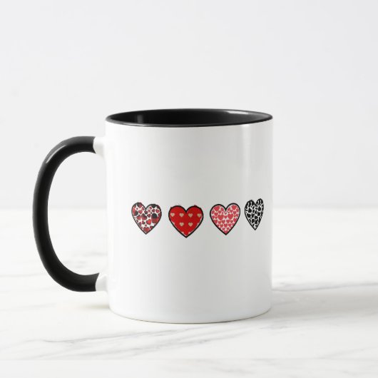 minimale valentijnsharten / “schattig liefdespatro mok (Links)