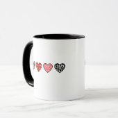 minimale valentijnsharten / “schattig liefdespatro mok (Voorkant links)