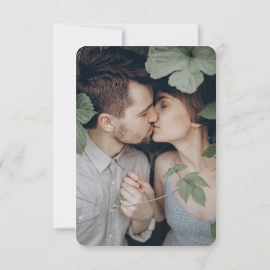 Minimale vaste, blush roze kleurenbruiloft save the date (Achterkant)