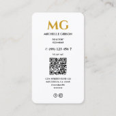 Minimale vastgoed sleutel makelaar hypotheek wit visitekaartje (Achterkant)