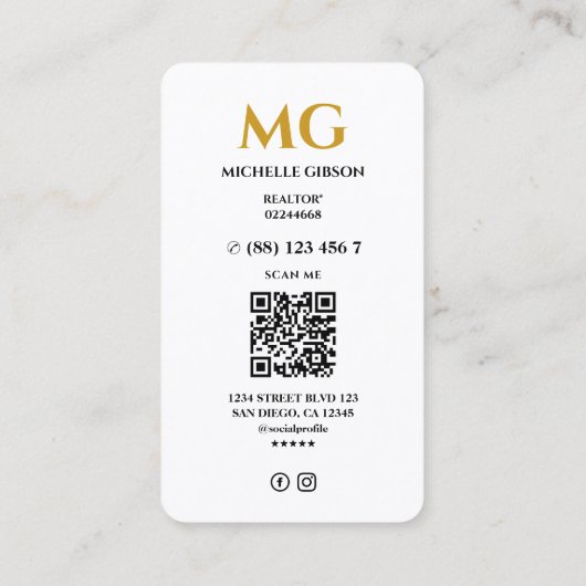 Minimale vastgoed sleutel makelaar hypotheek wit visitekaartje (Achterkant)