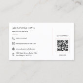 Minimale Vastgoedmakelaar QR-code Visitekaartje (Achterkant)