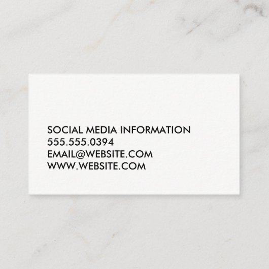 Minimale veelkleurige grote tekst visitekaartje (Achterkant)