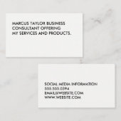 Minimale veelkleurige grote tekst visitekaartje (Voorkant / Achterkant)