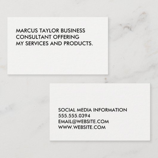 Minimale veelkleurige grote tekst visitekaartje (Voorkant / Achterkant)