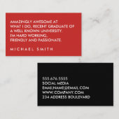 Minimale veelkleurige grote tekst visitekaartje (Voorkant / Achterkant)