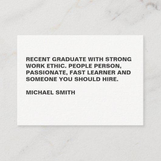 Minimale veelkleurige grote tekst visitekaartje (Voorkant)