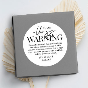 Minimale veiligheidswaarschuwing voor bakkerijen m ronde sticker