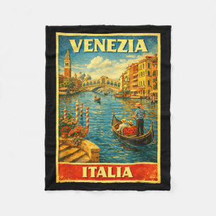 Minimale Venezia Italië Vintage Reizen Venetië Fleece Deken