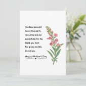 Minimale ventilatortekening Dank u Moederdag Feestdagenkaart (Staand voorkant)