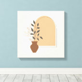 Minimale ventilatorvase en -arch met Boho-stijl Canvas Afdruk (Insitu (Houten vloer))