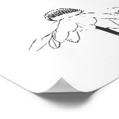 Minimale ventilatorzwarte en witte lijntekening poster (Hoek)