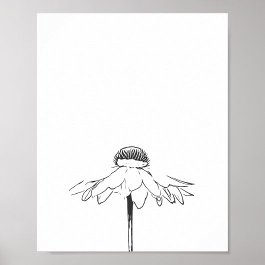 Minimale ventilatorzwarte en witte lijntekening poster (Voorkant)