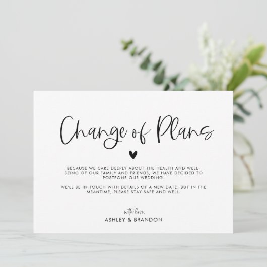 Minimale verandering van plannen voor een zwart-wi kaart (Staand voorkant)