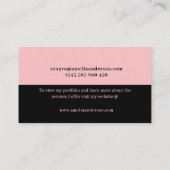 Minimale vereisten voor zwart en roze, modern, ele contactkaartje (Achterkant)