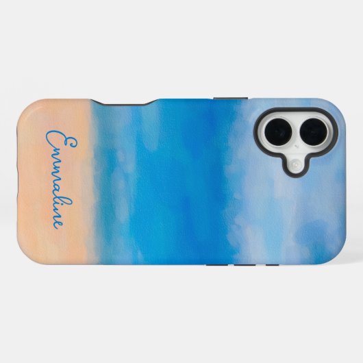 Minimale verf van de Beekscène van de Beer iPhone Hoesje (Achterkant horizontaal)