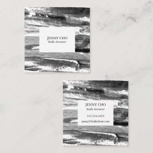 Minimale verfafwerking van Abstracte verfafwerking Vierkante Visitekaartje (Voorkant / Achterkant)