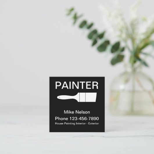 Minimale verfinterontwerp vierkante visitekaartje (Staand voorkant)