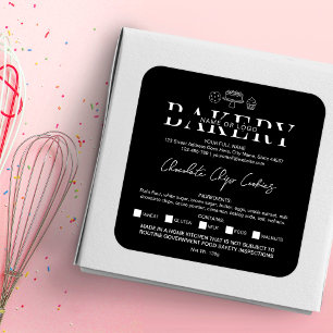 Minimale vergunning voor katoen voor zwart-wit en  vierkante sticker