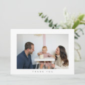 Minimale verjaardag Dank u wel fotokaart Bedankkaart (Staand voorkant)