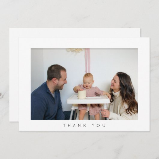 Minimale verjaardag Dank u wel fotokaart Bedankkaart (Voorkant / Achterkant)