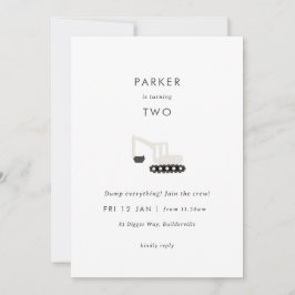 Minimale verjaardag van Digger Construction Party Kaart