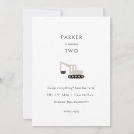 Minimale verjaardag van Digger Construction Party Kaart