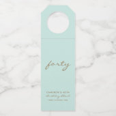 Minimale verjaardag van Mint & Gold Age Flessenhanger (Voorkant)