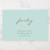 Minimale verjaardag van Mint & Gold Age Likeurfles Etiket (Enkel label)