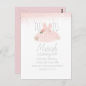 Minimale verjaardag van Tutu Girl, twee glitter Briefkaart (Voorkant / Achterkant)