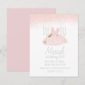 Minimale verjaardag van Tutu Girl, twee glitter Kaart (Voorkant / Achterkant)