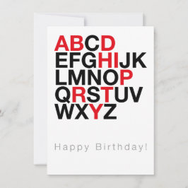 Minimale verjaardagskaart – Moderne typografie Kaart