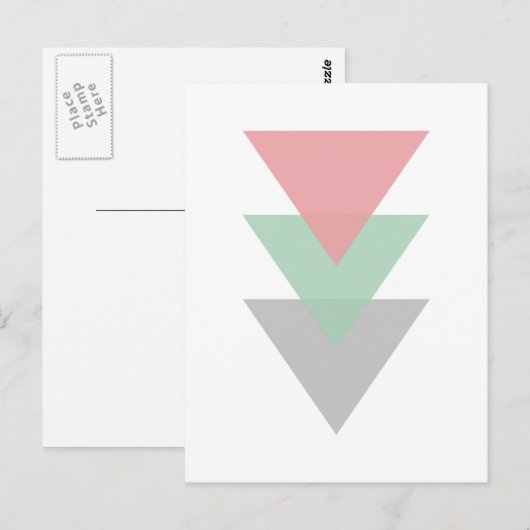 Minimale verkleurde pasta van driehoeken briefkaart (Voorkant / Achterkant)