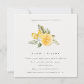 Minimale Verloving Lemon Boho botanisch Bedankkaart (Voorkant)