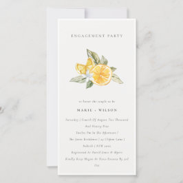 Minimale Verloving Lemon Boho botanisch Bedankkaart