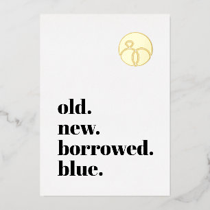 Minimale Verloving Ring Save the Date Photo Gold Folie Uitnodiging