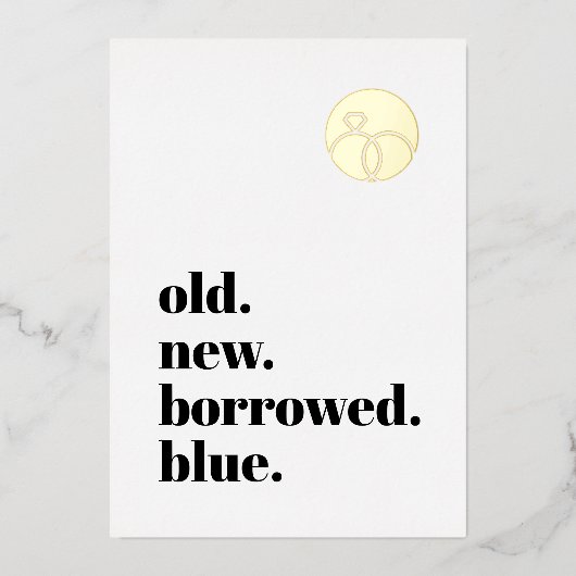 Minimale Verloving Ring Save the Date Photo Gold Folie Uitnodiging (Voorkant)