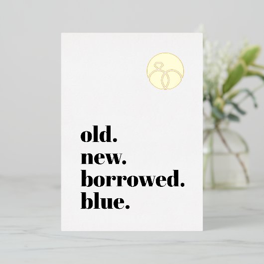 Minimale Verloving Ring Save the Date Photo Gold Folie Uitnodiging (Staand Voorkant)