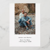 Minimale Verloving Ring Save the Date Photo Gold Folie Uitnodiging (Achterkant)