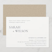 Minimale Verloving voor zwart-wittypografie Bedankkaart (Voorkant / Achterkant)