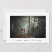 Minimale verlovingsfoto save the date (Voorkant)