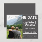 Minimale vernieuwing van het karton voor de bruilo aankondigingskaart (Voorkant / Achterkant)