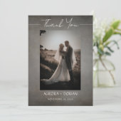 Minimale verontruste trouwfoto dank u kaart (Staand voorkant)