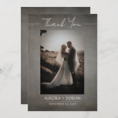 Minimale verontruste trouwfoto dank u kaart (Voorkant / Achterkant)