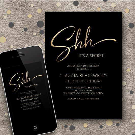 Minimale verrassing verjaardagsfeestuitnodiging kaart