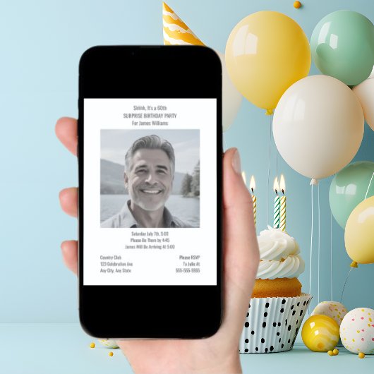 Minimale verrassingsverjaardagsuitnodigingen Digit Kaart
