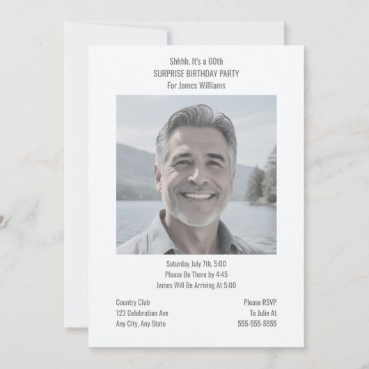 Minimale verrassingsverjaardagsuitnodigingen Digit Kaart (Voorkant)