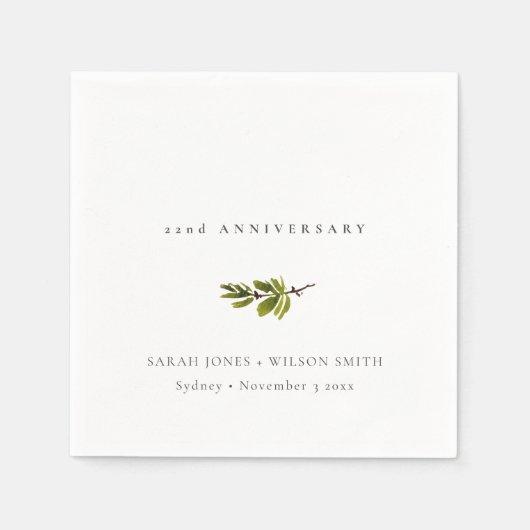 Minimale vertakking met elegante pine elk jaar Jub Servet (Voorkant)